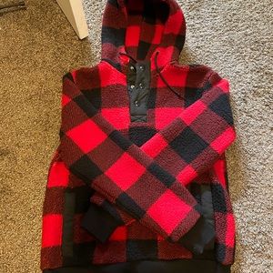 Red plaid hoodie